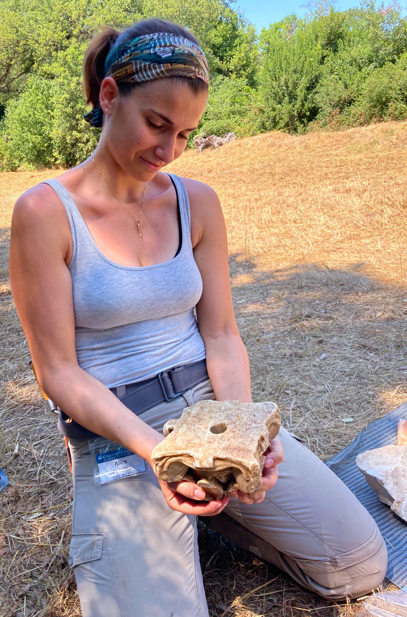 Alice Poletto during archaeological fieldwork